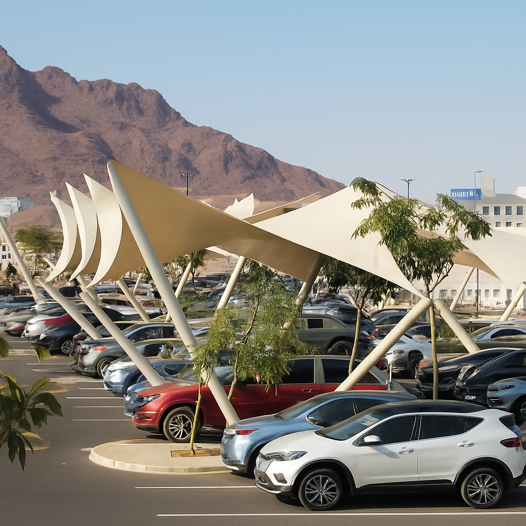 مظلات مواقف سيارات